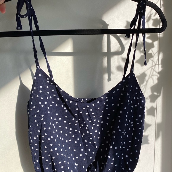 polkadot dark blue crop top - Picture 2 of 2